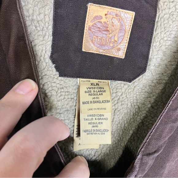 Berne high country vest Sherpa lined v-neck duck vest men’s size XL work wear - Picture 5 of 10